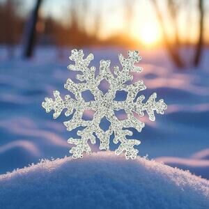 Vintage Hand Spun Glass Snowflake Ornaments Set of 4 1990s NIB